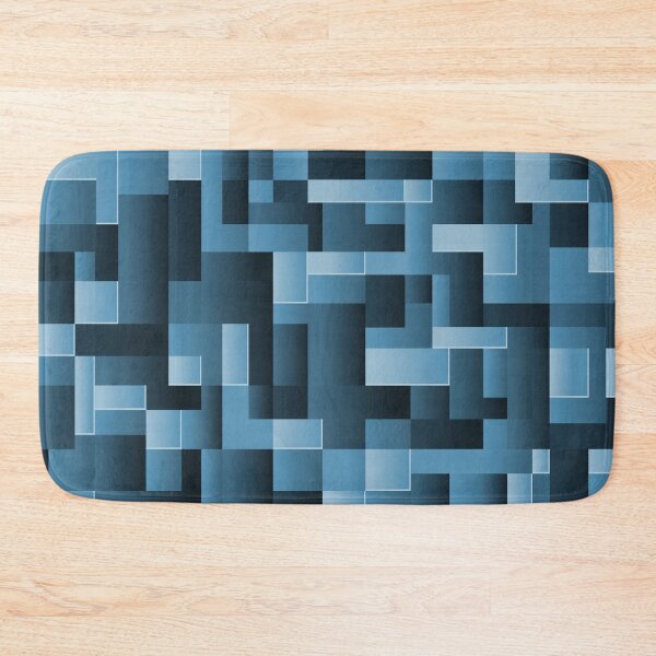 Item preview, Abstract blue geometric pattern designed and sold by likebakerdo.