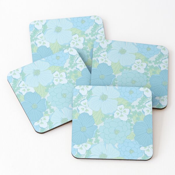 Item preview, Light Blue Pastel Vintage Floral Pattern designed and sold by Eyestigmatic.