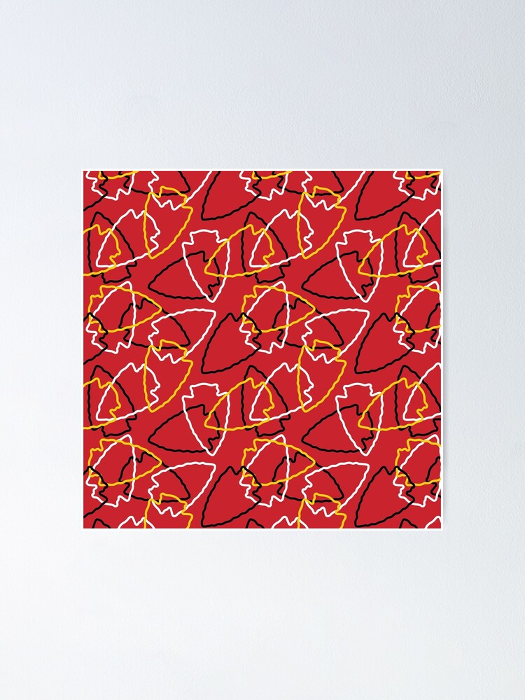 Chiefs Arrowhead Pattern on Red Sticker for Sale by brittlouise