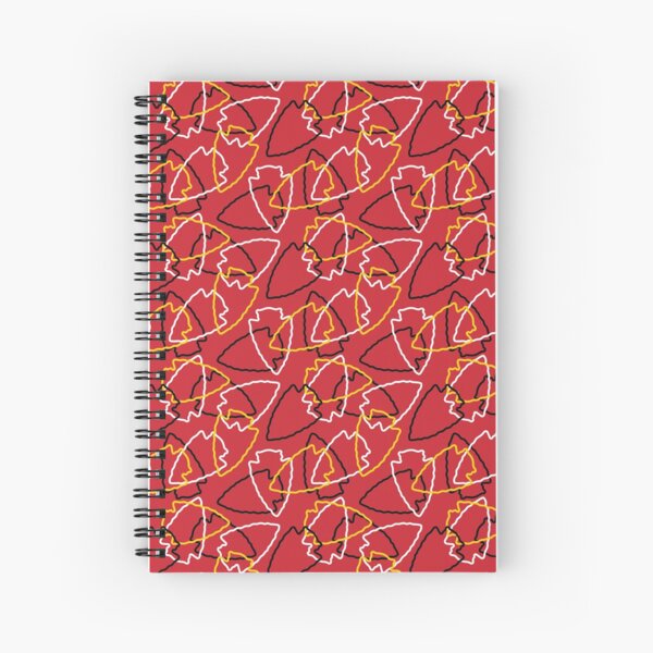 Chiefs Arrowhead Pattern on Red Spiral Notebook