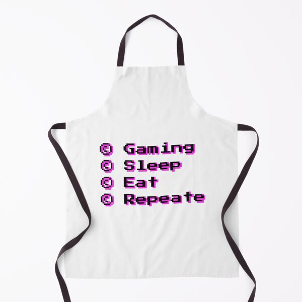 Aperçu de l'œuvre Gaming Sleep Eat Repeate Design 8bit 16bit Pixel Sticker noir rose créée et vendue par Shirtilike.