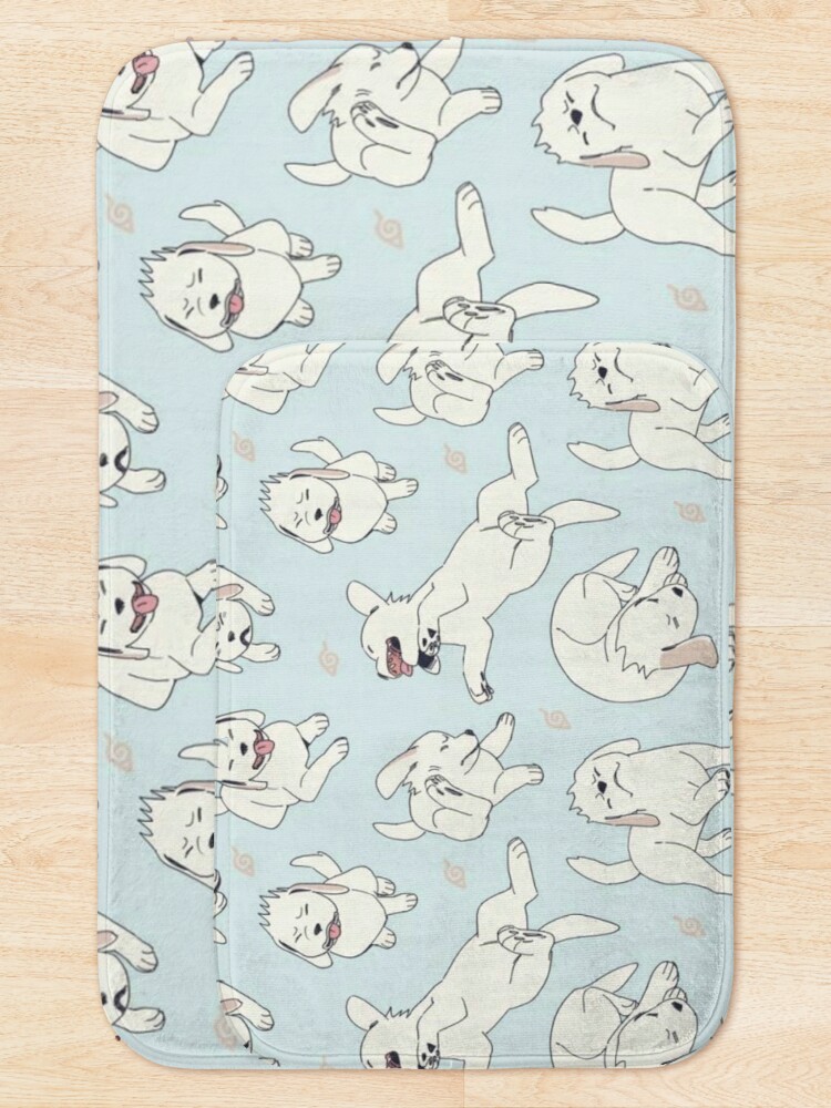 Alternate view of White Dog (Akamaru) pattern Bath Mat