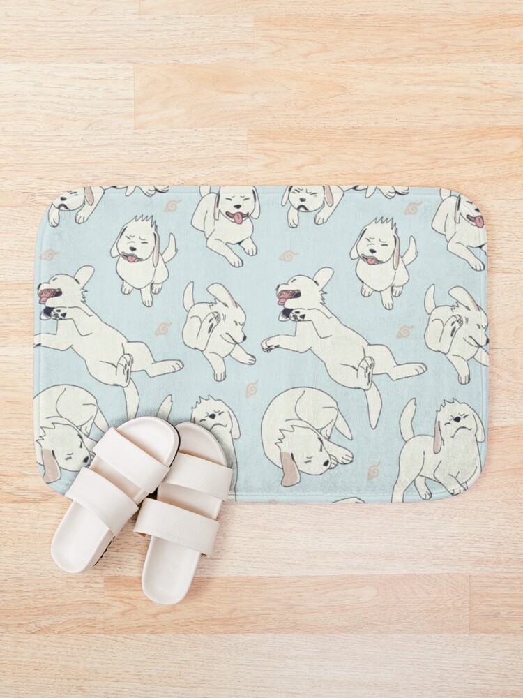 Alternate view of White Dog (Akamaru) pattern Bath Mat