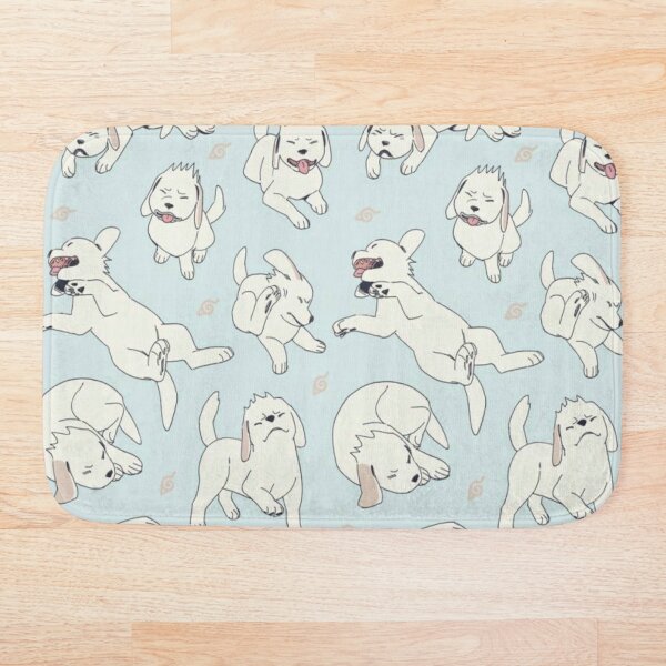 White Dog (Akamaru) pattern Bath Mat