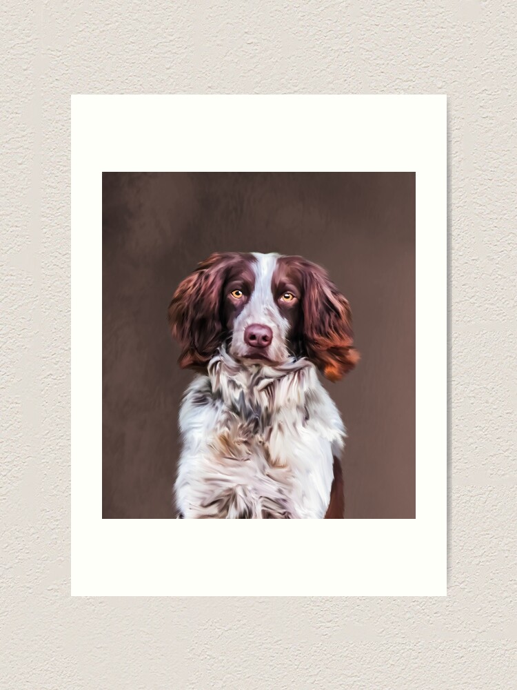 Impression Artistique Anglais Springer Spaniel Chien Peinture A L Huile Portrait Par shiarsh Redbubble