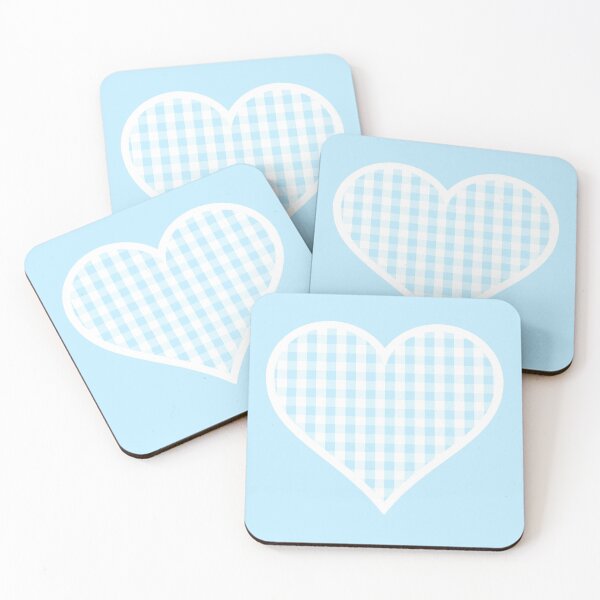Item preview, Soft Blue and White Gingham Pattern Heart designed and sold by Bumblefuzzies.