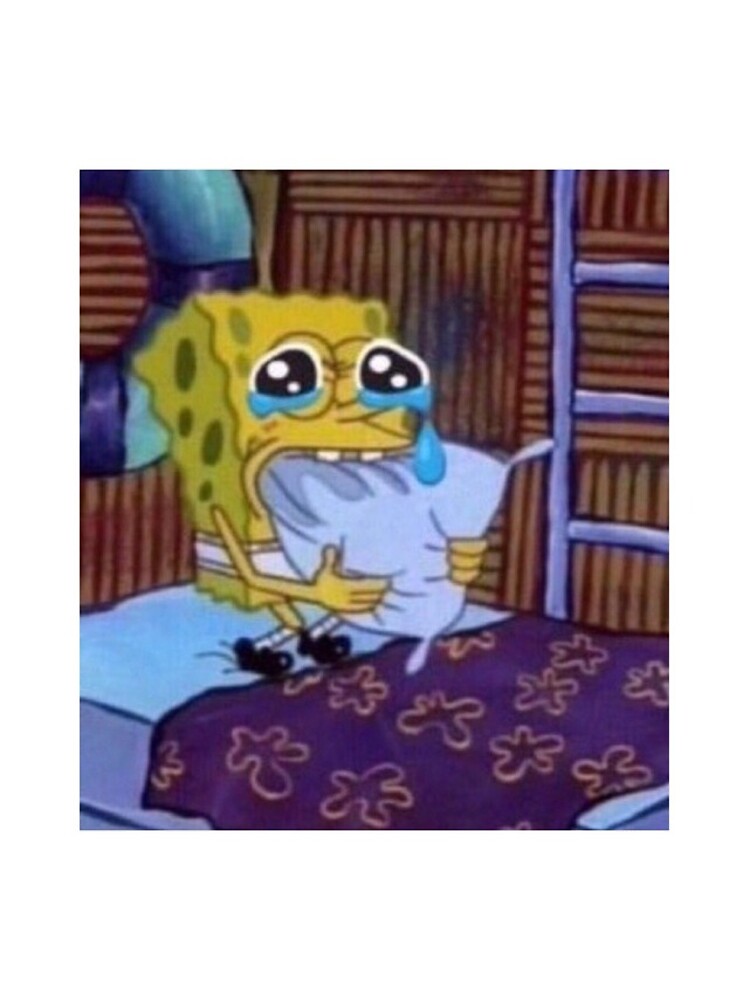 "Spongebob Sad Chewing On Pillow Funny Twitter Reaction Meme" iPhone