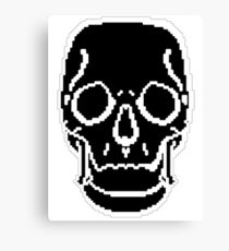 Pixel Skull Black Canvas Print