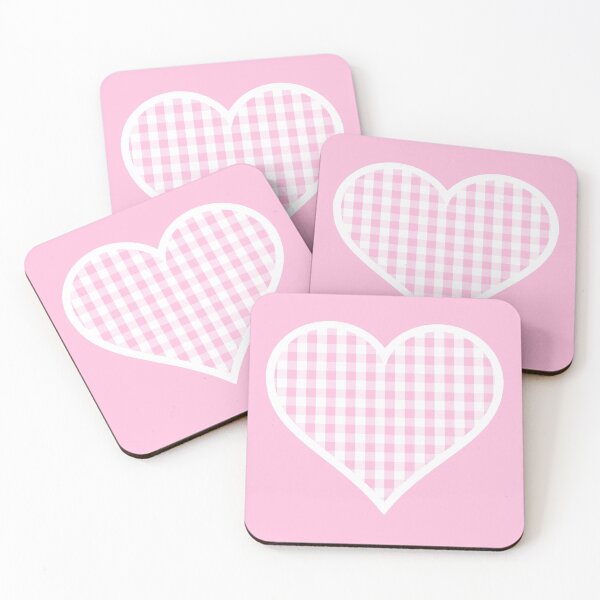 Item preview, Soft Pink and White Gingham Pattern Heart designed and sold by Bumblefuzzies.