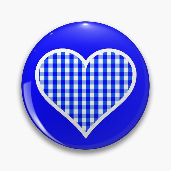 Item preview, Bright Blue and White Gingham Pattern Heart designed and sold by Bumblefuzzies.