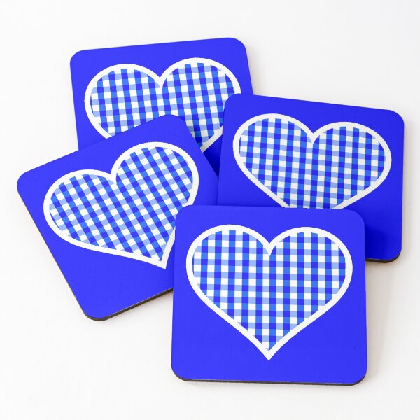 Item preview, Bright Blue and White Gingham Pattern Heart designed and sold by Bumblefuzzies.
