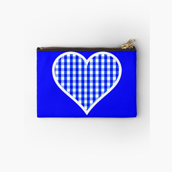 Item preview, Bright Blue and White Gingham Pattern Heart designed and sold by Bumblefuzzies.