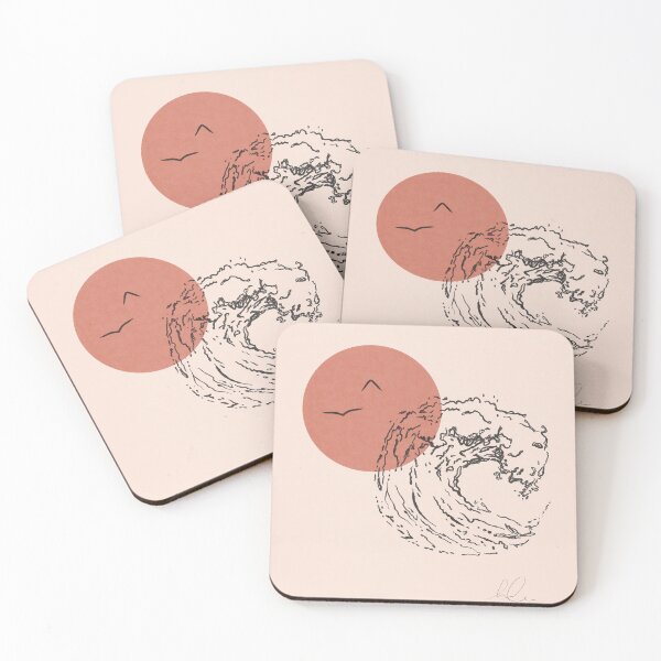 Item preview, Minimalist Sunset With Wave designed and sold by subtlesinstudio.