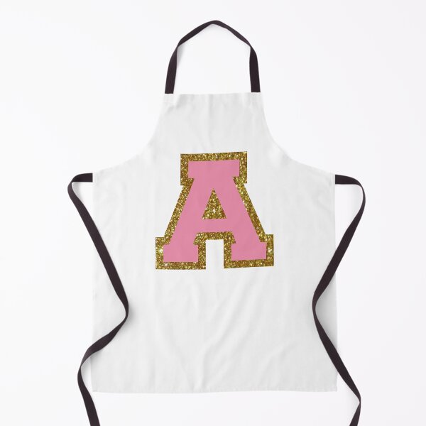 Item preview, gold and pink varsity letter A designed and sold by byleahwithlove.