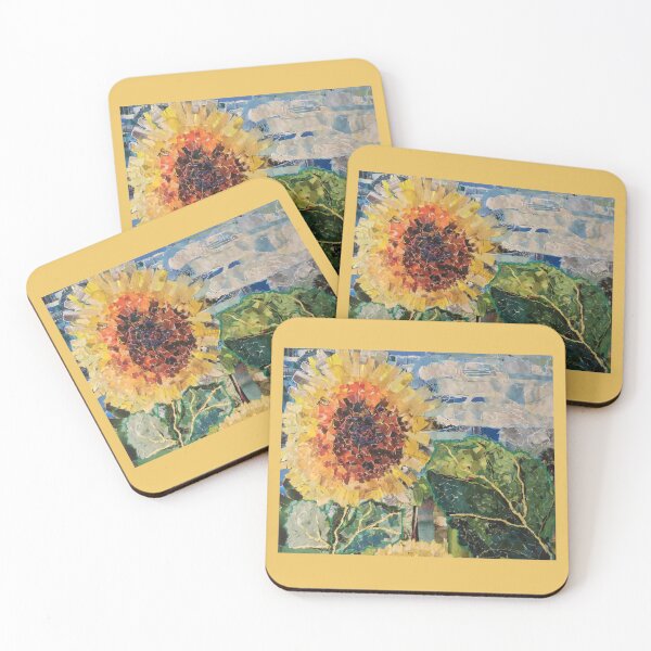 Sunflower on a Cloudy Day Coasters (Set of 4)