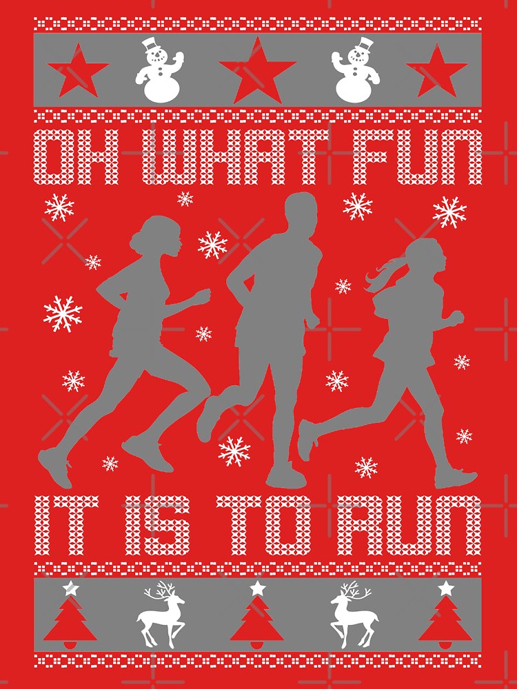 Thumbnail 3 of 3, Fitted Scoop T-Shirt, Fun To Run Ugly Christmas Tee designed and sold by EthosWear.