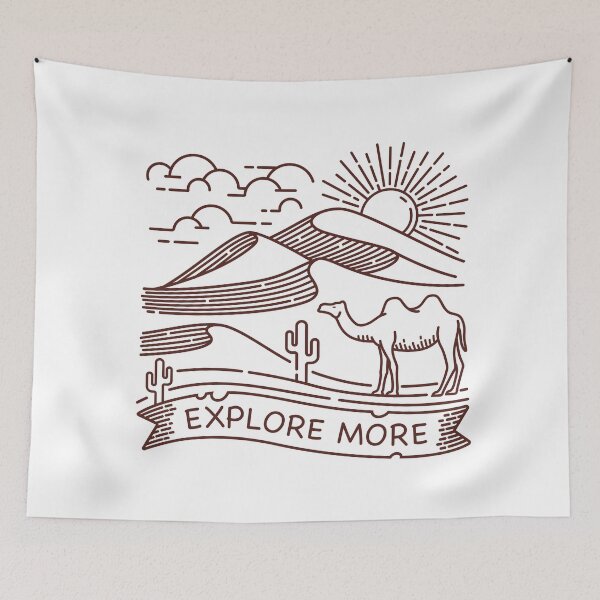 Item preview, Sahara desert line illustration designed and sold by teenlabel.