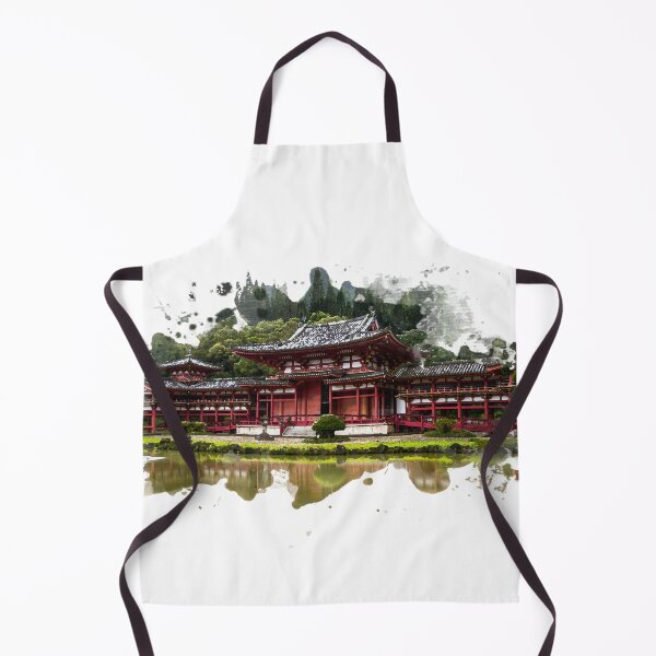 Item preview, Japanese Red Temple in Kaneohe Hawaii Watercolor Art designed and sold by yisela.