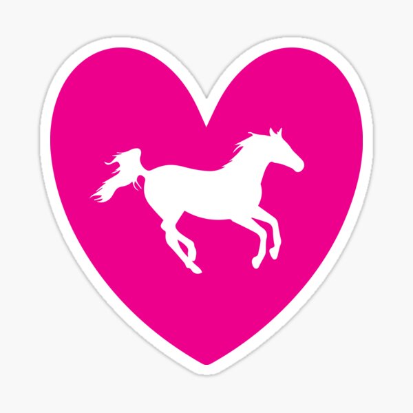 Horse in heart vinyl decal/sticker horseback riding country 