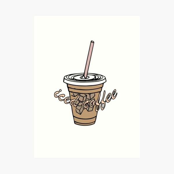 iced coffee cute gift idea for coffee lovers Art Board Print for Sale by  CloJamila