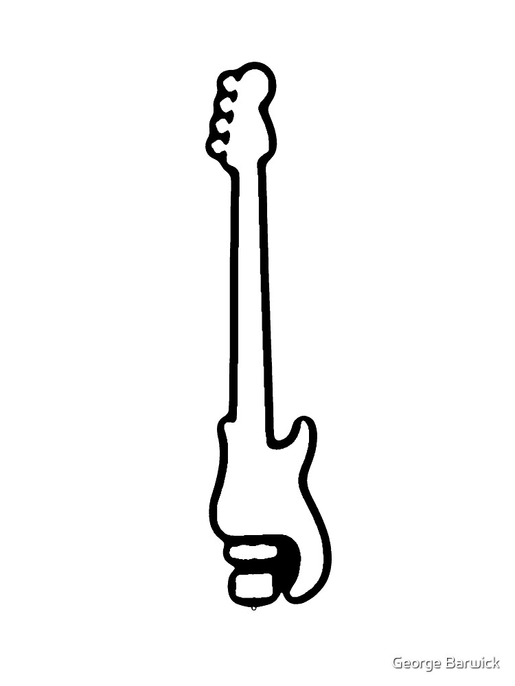 "Bass Guitar Outline" Canvas Print by GeorgeBarwick | Redbubble