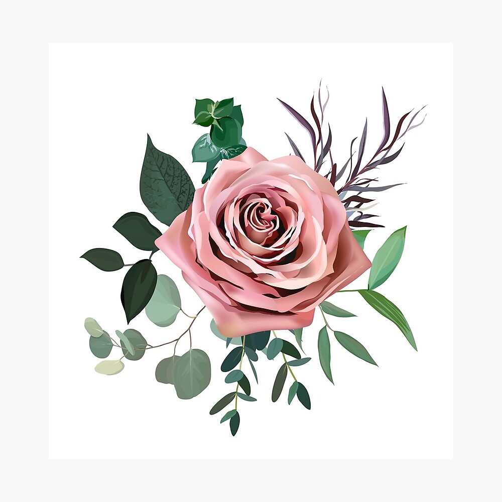 Muted Rose Poster - Beige rose 