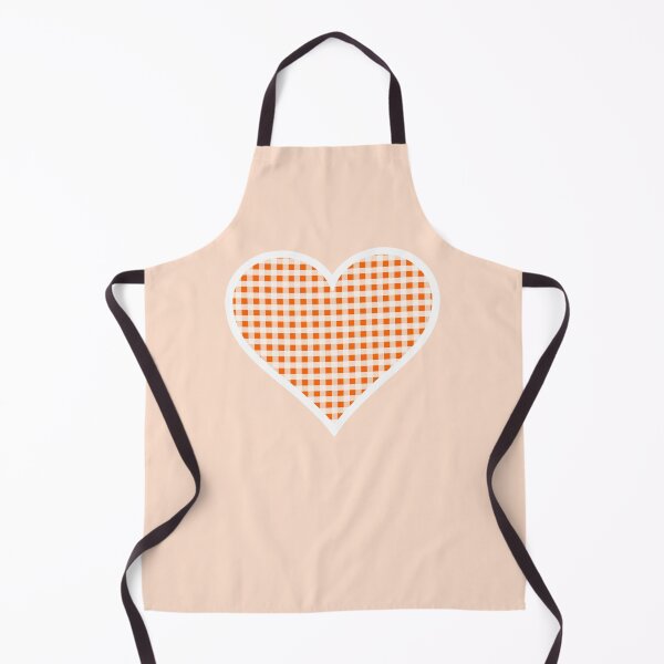 Item preview, Orange and White Gingham Heart designed and sold by Bumblefuzzies.