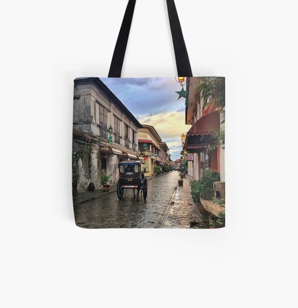 Cobblestone Old City All Over Print Tote Bag