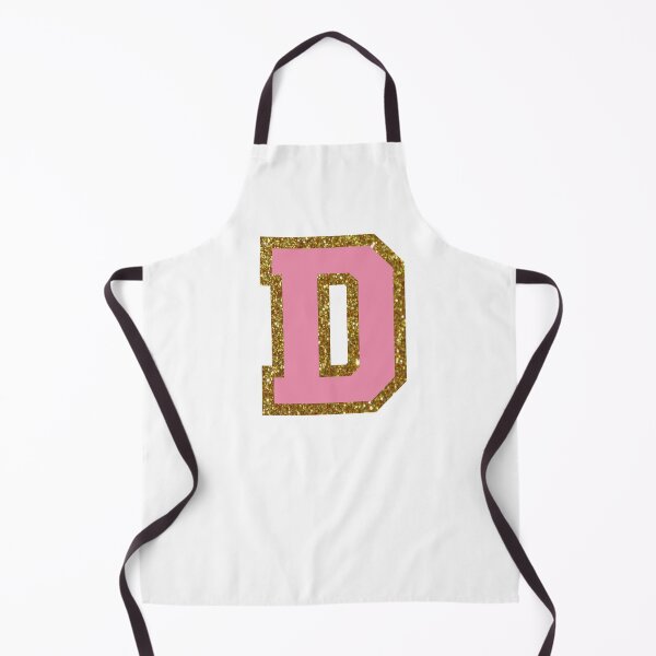 Item preview, gold and pink varsity letter D designed and sold by byleahwithlove.