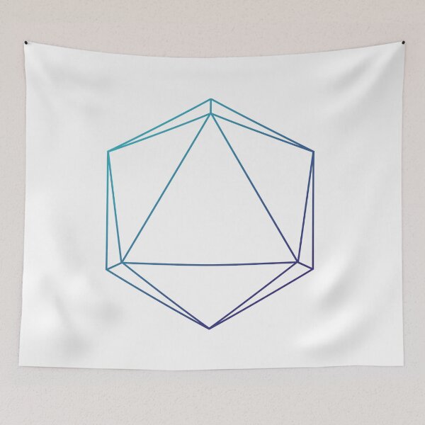 Item preview, D20 Roleplaying Die Icosahedron Line-Art Blue/Purple Pattern designed and sold by yisela.