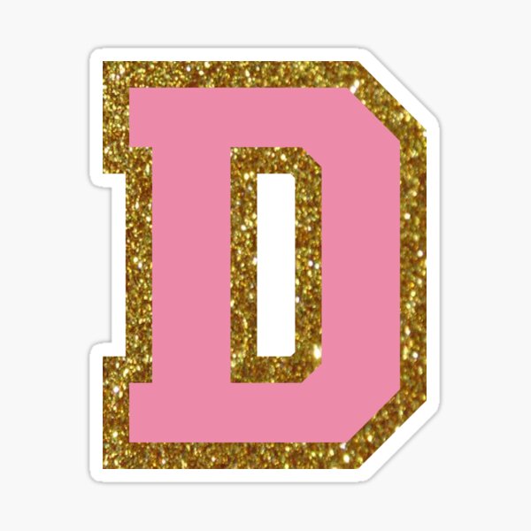 Letter D Pink Glitter Stickers | Redbubble