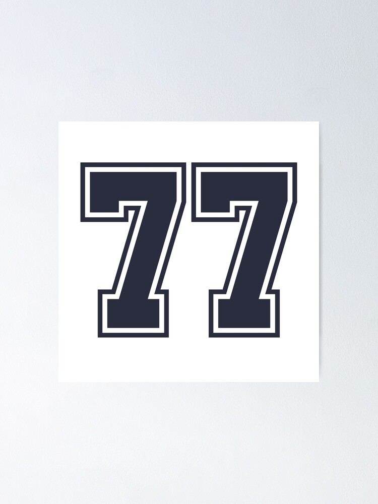 77 Navy Grey Red Sports Number Seventy-Seven Sticker for Sale by  HelloFromAja