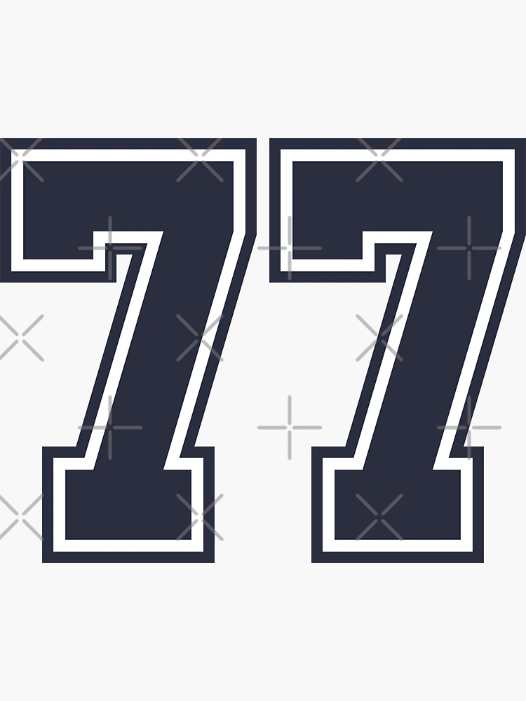 77 Navy Grey Red Sports Number Seventy-Seven Sticker for Sale by  HelloFromAja