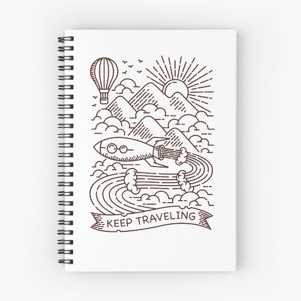 Item preview, Rocket travel line illustration designed and sold by teenlabel.