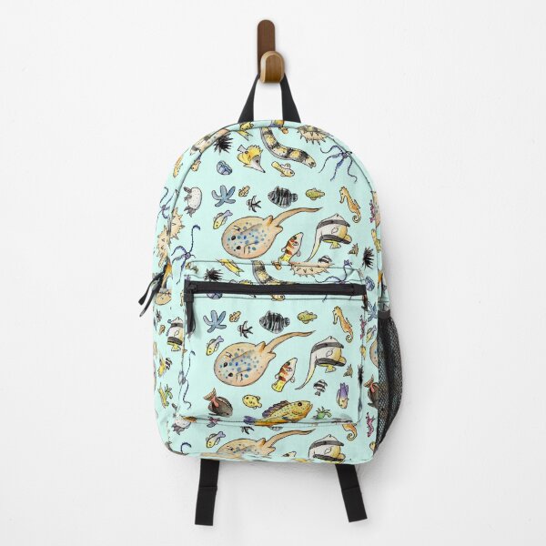 Item preview, Saltwater Aquarium Fish and Invertebrate Friends in Watercolor designed and sold by narwhalwall.