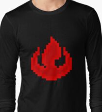 8bit Fire Nation Emblem 2 - 3nigma Long Sleeve T-Shirt