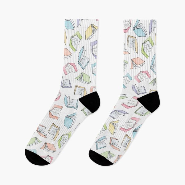 Item preview, Books Pattern - Multicolored watercolor flying books designed and sold by Greengate Images.
