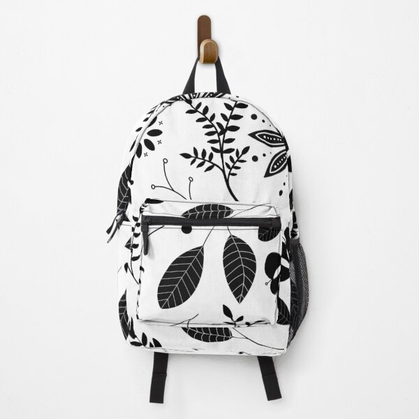 Item preview, Floral black and white modern folk art designed and sold by LaurenHWyatt.