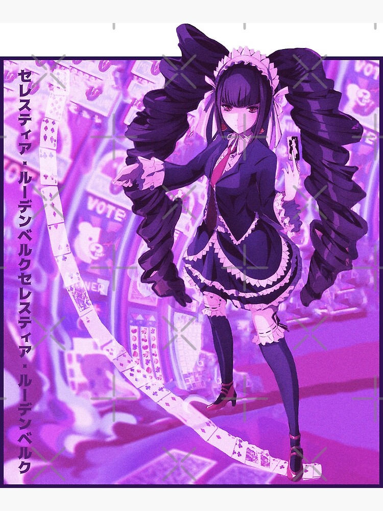 celestia ludenberg danganronpa ultimate gambler vaporwave anime  aesthetic yami kawaii fairy kei manga  greeting card