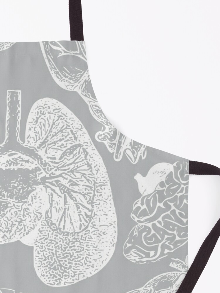 Alternate view of Anatomical Organs - White on Grey Apron