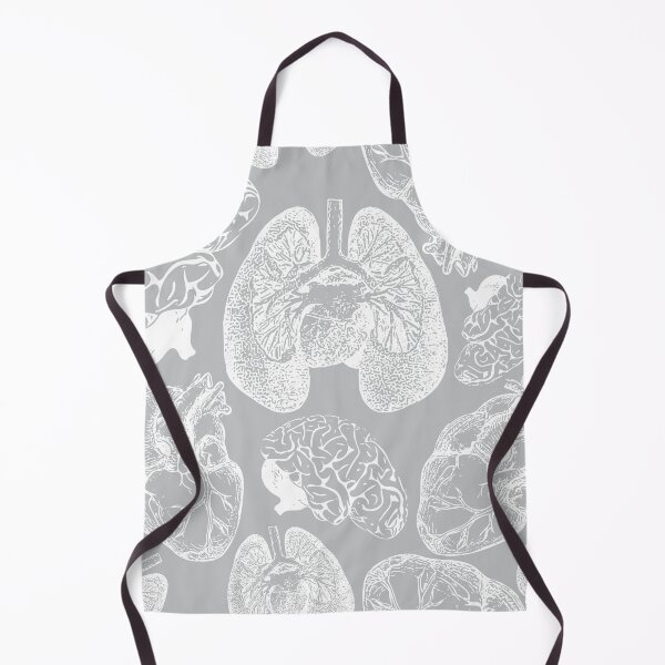 Anatomical Organs - White on Grey Apron