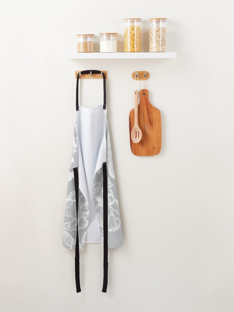 Alternate view of Anatomical Organs - White on Grey Apron