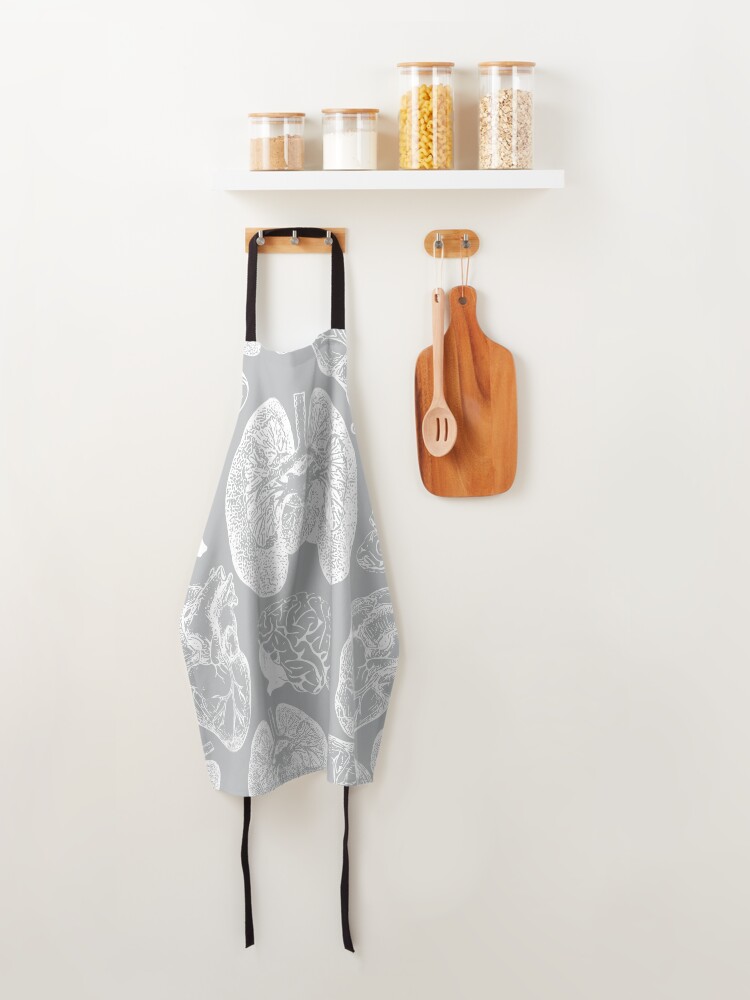Alternate view of Anatomical Organs - White on Grey Apron