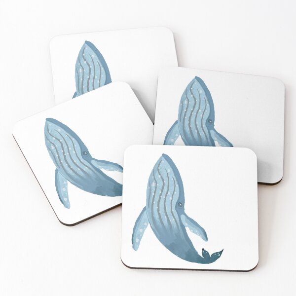 Item preview, Big Majestic Blue Whale Swimming in the Ocean designed and sold by narwhalwall.