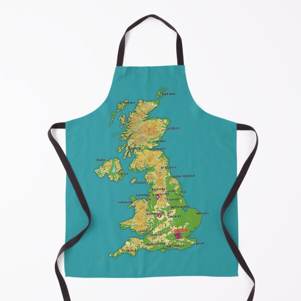 Item preview, United Kingdom physical map, topographic map of UK, the capital, the major cities, rivers and lakes designed and sold by mashmosh.