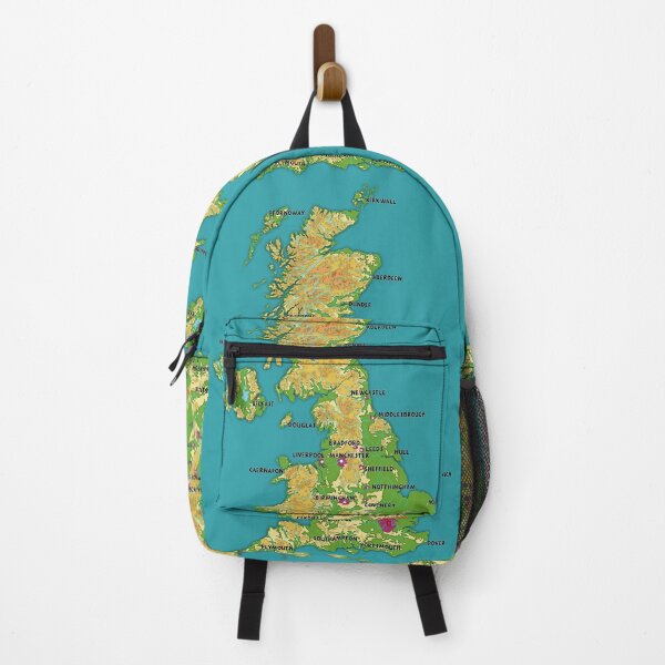 Item preview, United Kingdom physical map, topographic map of UK, the capital, the major cities, rivers and lakes designed and sold by mashmosh.