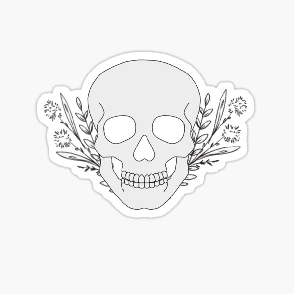 Skull flowers Sticker