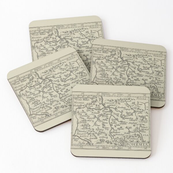 Item preview, Vintage Antique 17th-Century Map Renaissance Bohemia Prague Czech designed and sold by kierkegaard.