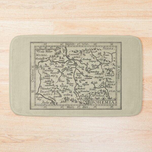 Item preview, Vintage Antique 17th-Century Map Renaissance Bohemia Prague Czech designed and sold by kierkegaard.