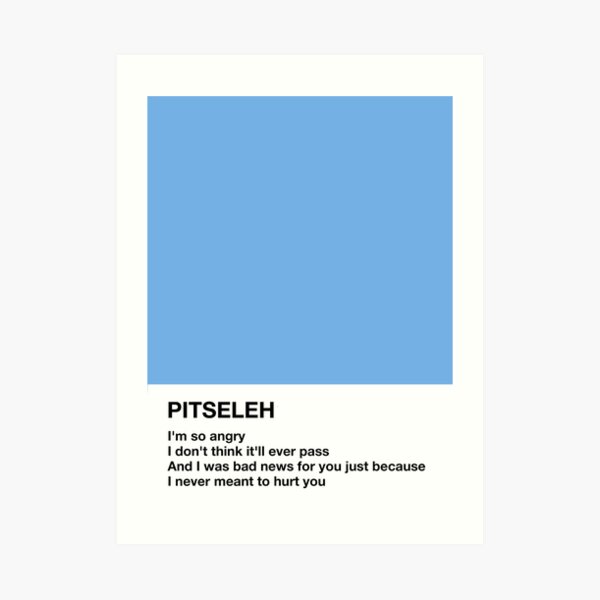 "Elliott Smith Pitseleh Lyrics Pantone " Art Print for Sale by aikaw